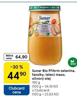Masozeleninový příkrm bio Sunar