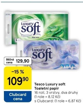 Toaletní papír 3vrstvý Luxury Tesco