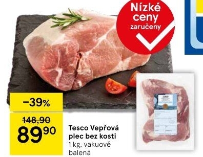 Vepřová plec bez kosti Tesco