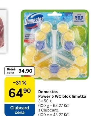 WC blok tuhý Power 5 Domestos