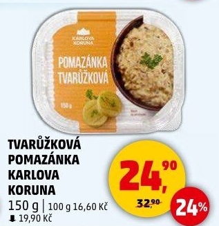Tvarůžková pomazánka Karlova Koruna