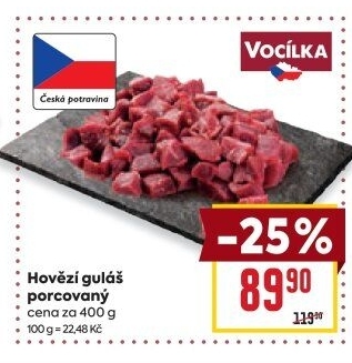 Hovězí maso na guláš Vocílka