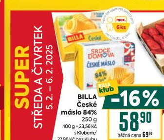 Máslo Billa