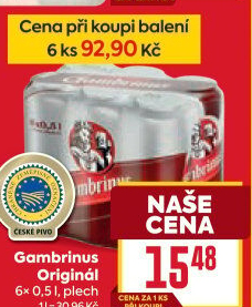 Pivo světlé výčepní Originál 10° Gambrinus