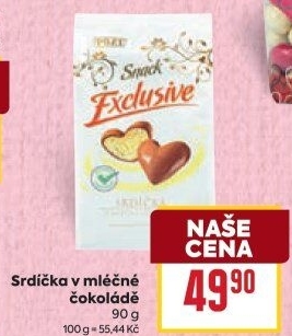 Srdíčka v čokoládě Exclusive Poex