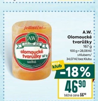 Sýr tvarůžky olomoucké A.W.