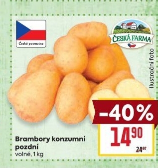 Brambory konzumní pozdní Česká farma