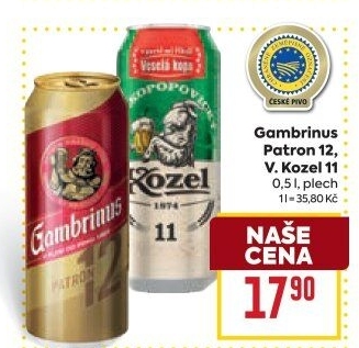 Pivo světlý ležák 12° Patron Gambrinus