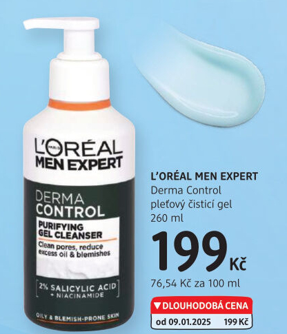 Gel čisticí pánský Derma Control Men Expert L'