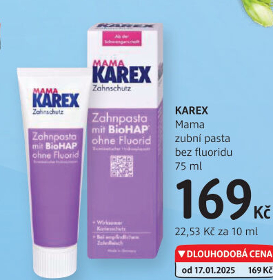 Pasta na zuby Mama Karex