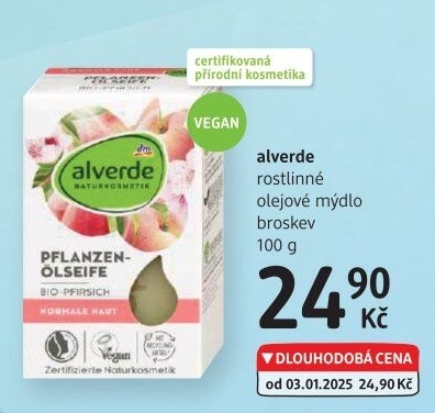 Tuhé mýdlo z rostlinných olejů Alverde