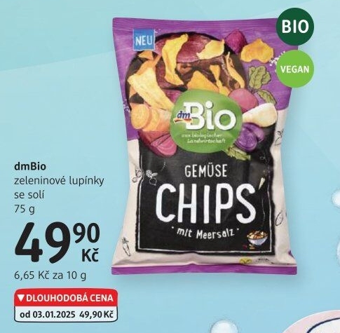 Zeleninové chipsy dm Bio