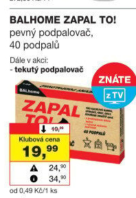 Pevný podpalovač Zapal to! Balhome