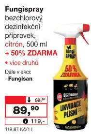 Přípravek proti plísním bez chloru Fungispray