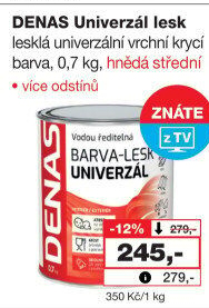 Vodou ředitelná vrchní barva Denas Uni Lesk