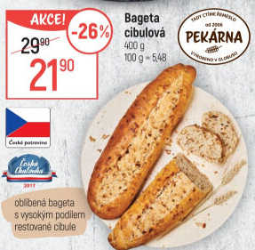 Bageta s cibulkou