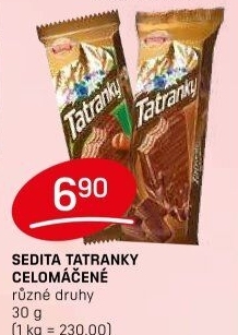 Celomáčené Tatranky Sedita