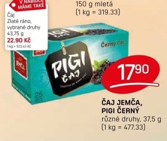 Černý Pigi čaj Jemča