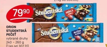 Čokoláda Studentská pečeť Orion