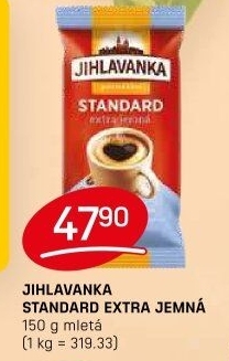 Mletá káva Standard extra jemná Jihlavanka