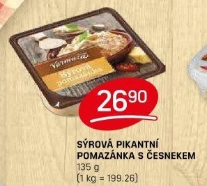 Pikantní sýrová pomazánka s česnekem Varmuža
