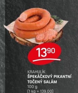Salám špekáčkový pikantní točený Krahulík