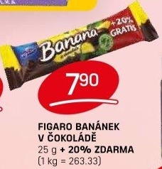 Tyčinka Banán v čokoládě Figaro