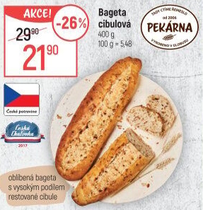 Bageta s cibulkou