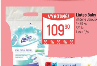 Vlhčené ubrousky dětské Linteo Baby