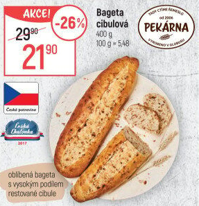 Bageta s cibulkou