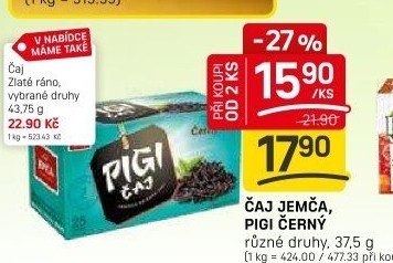 Černý Pigi čaj Jemča