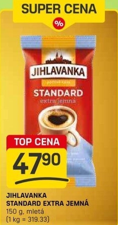 Mletá káva Standard extra jemná Jihlavanka