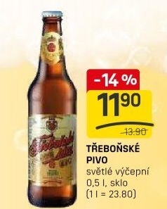 Pivo světlé výčepní Třeboňské Bohemia Regent