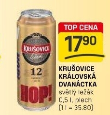 Pivo světlý ležák Královský 12° Krušovice