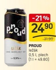 Pivo světlý ležák Proud