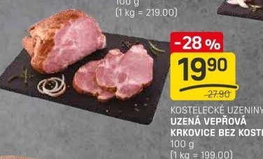 Vepřová krkovice uzená bez kosti Kostelecké uzeniny