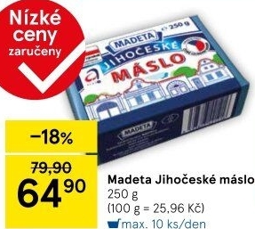 Máslo Jihočeské Madeta
