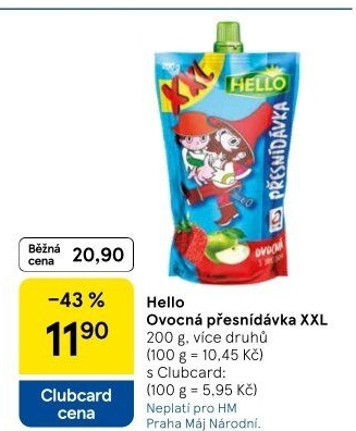 Ovocná kapsička Hello