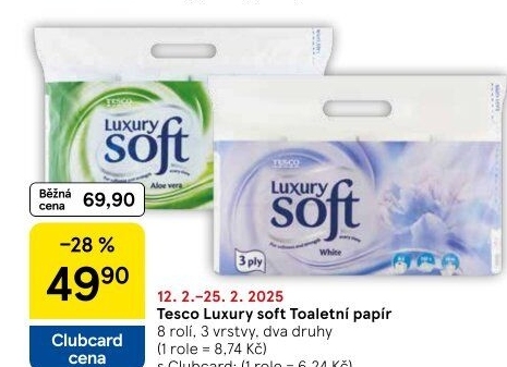 Toaletní papír 3vrstvý Luxury Tesco
