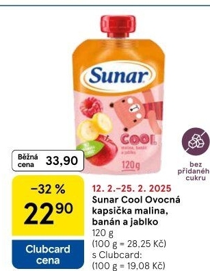 Kapsička do ručičky Ovocné pyré Cool Sunar