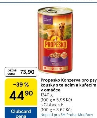 Konzerva pro psy Propesko