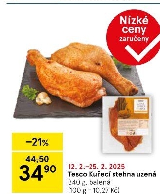 Kuřecí stehna uzená Tesco