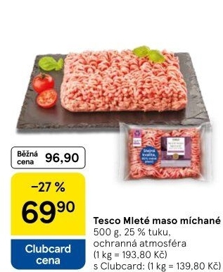 Mleté maso mix Tesco