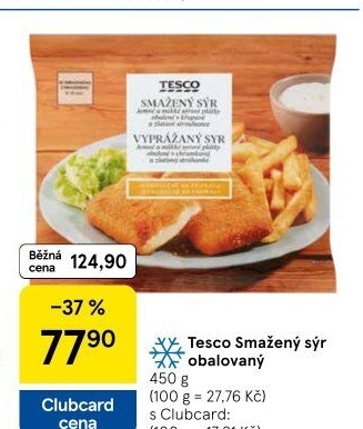Obalovaný sýr mražený Tesco