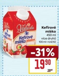 Kefírové mléko ochucené Mlékárna Valašské Meziříčí