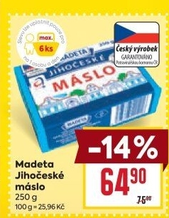 Máslo Jihočeské Madeta