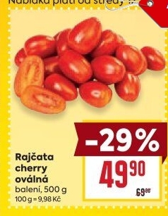 Rajčata cherry oválná
