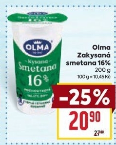 Smetana zakysaná Olma 16%