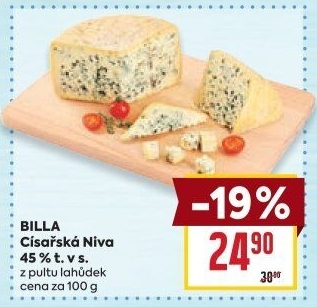 Sýr Niva císařská 45% Billa