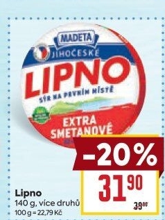 Tavený sýr Jihočeské Lipno Madeta